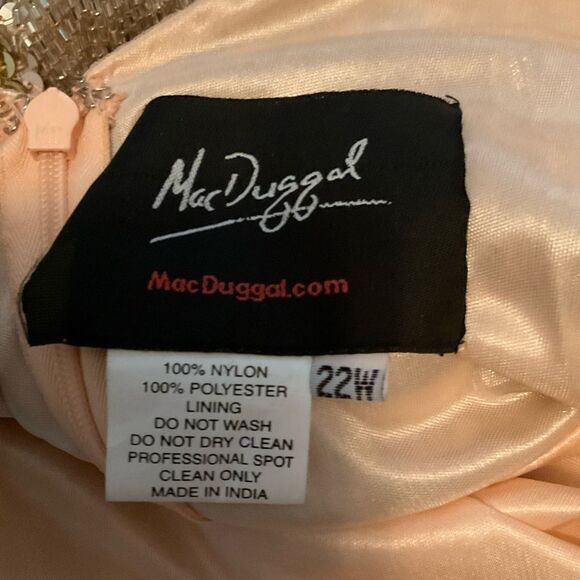 Mac Duggal Womens Plus Size Beaded Sequin 3/4 Sleeve Gown Rose Gold 4857 - Picture 13 of 16